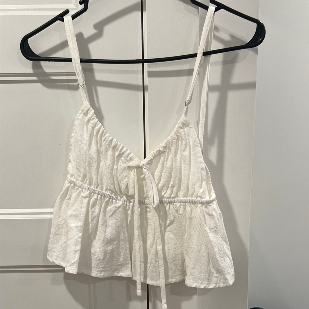 SHEIN White Ruffled Camisole Top